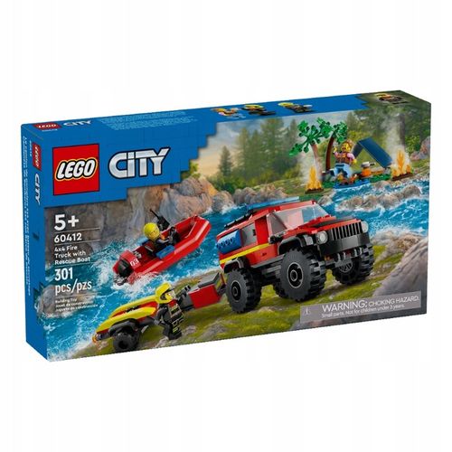 LEGO CITY 5+ AUTO TERENOWY WÓZ STRAŻACKI Z ŁODZIĄ 60412 na Arena.pl