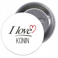 Przypinki buttony I LOVE KONIN z grafiką HIT