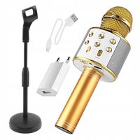 Mikrofon KARAOKE Bluetooth Z Głośnikiem STATYW