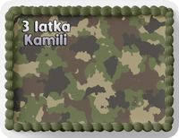 PROSTOKĄTNY OPŁATEK NA TORT A4 20x29CM - WOJSKO MUNDUR + IMIĘ