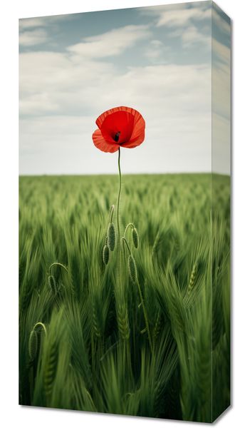 Obraz 30x60cm Samotny Mak na Polu zdjęcie 1