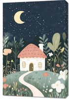 Obraz 60x90cm Wzory dla Dzieci, Dziewczynki i Chłopca - Noc