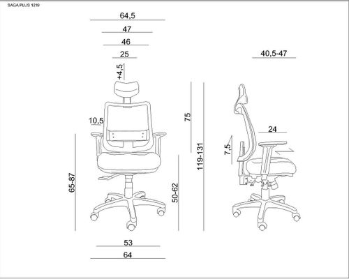 Fotel ergonomiczny do biura, Saga Plus, deepred na Arena.pl
