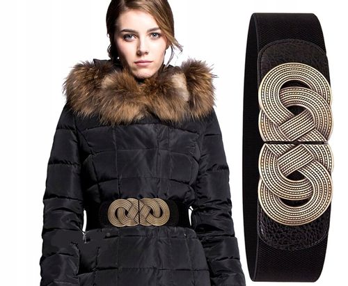 Pasek Retro Szeroki Damski Do Sukienki Elastyczny na Arena.pl