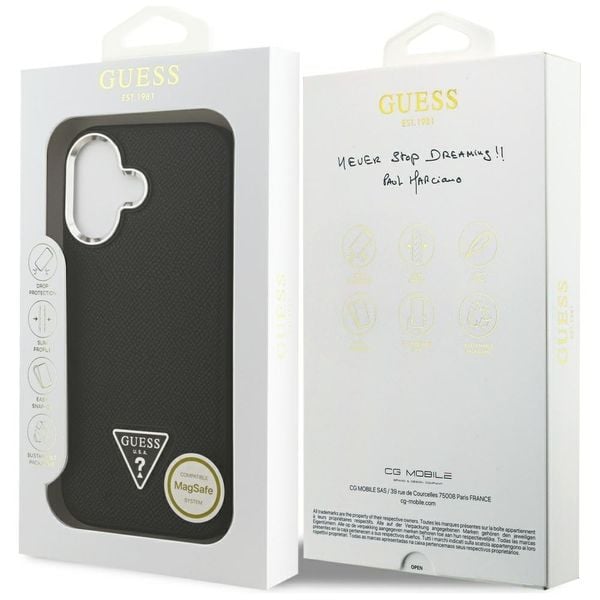 Etui Guess Grained Triangle Logo MagSafe do iPhone 17 czarny zdjęcie 8