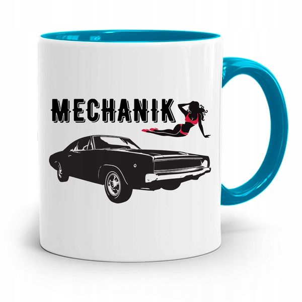 Kubek Błękitny Prezent Dla Mechanika Mechanik Z Nadrukiem Ze Zdjęciem zdjęcie 1