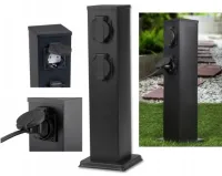 ELEKTRYCZNY SŁUPEK OGRODOWY 4 GNIAZDA HERMETYCZNE IP44 40 cm