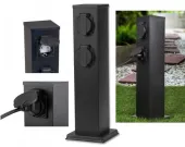 ELEKTRYCZNY SŁUPEK OGRODOWY 4 GNIAZDA HERMETYCZNE IP44 40 cm