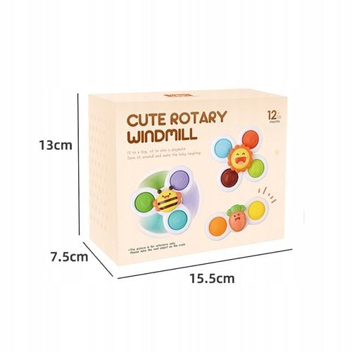 3 X FIDGET SPINER ZABAWKA DO KĄPIELI SENSORYCZNA GRZECHOTKA Z PRZYSSAWKĄ na Arena.pl