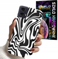 ETUI DO MOTOROLA MOTO G35 - ABSTRAKCJA ZEBRA MODNE WZORY DLA KOBIET + SZKŁO
