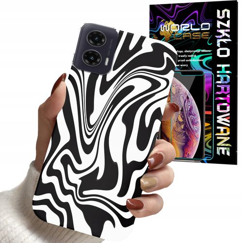 ETUI DO MOTOROLA MOTO G35 - ABSTRAKCJA ZEBRA MODNE WZORY DLA KOBIET + SZKŁO na Arena.pl