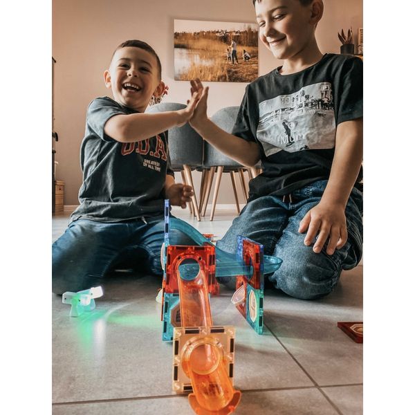 WOOPIE Klocki Magnetyczne Tor Kulkowy Świetlny Kulodrom 49 el. zdjęcie 19