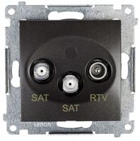 Simon54 Gniazdo antenowe RTV-SAT-SAT DASK2.01/48 antracyt