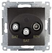 Simon54 Gniazdo antenowe RTV-SAT-SAT DASK2.01/48 antracyt