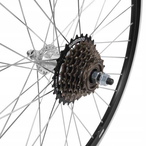 KOŁO ROWEROWE 26 CALI TYŁ TYLNE WOLNOBIEG 7 RZĘDOWY ALU V-BRAKE CZARNE na Arena.pl