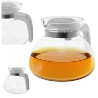 Dzbanek Do Herbaty Kawy Szklany 1,7L Żaroodporny Na Napoje Z Pokrywą Biały