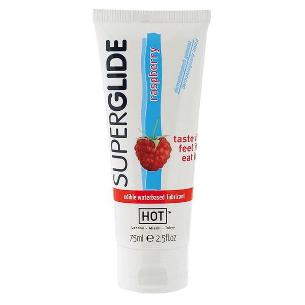 Żel-HOT Superglide RASPBERRY- 75ml  edible lubricant waterbased zdjęcie 1