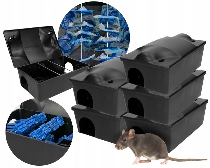 ZESTAW STACJA DERATYZACYJNA NA TRUTKĘ NA MYSZY x5 zdjęcie 1