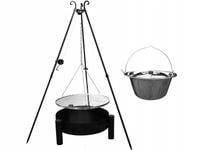 GRILL TRÓJNÓG OGRODOWY RUSZT KOCIOLEK PALENISKO