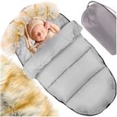 Śpiworek z futerkiem do wózka szary + pokrowiec STARKY