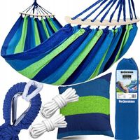 DUŻY HAMAK 2-OS MOCNY XXXL 260x150 TORBA+ PODUSZKA