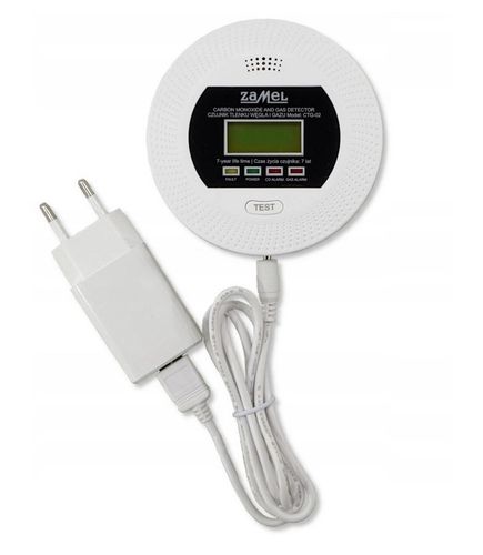 Czujnik Czadu CO Gazu LPG Tlenku Węgla Detektor 2w1 230V Alarm 90 dB ZAMEL na Arena.pl