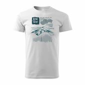 Koszulka z górami w góry turystyczna z Tatrami Tatry Niżne Chopok trekkingowa męska biała REGULAR M