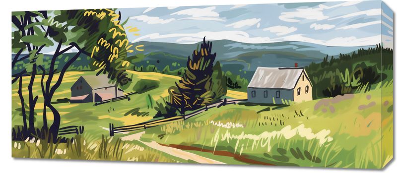 Obraz 90x40cm Bujna Wieś zdjęcie 1