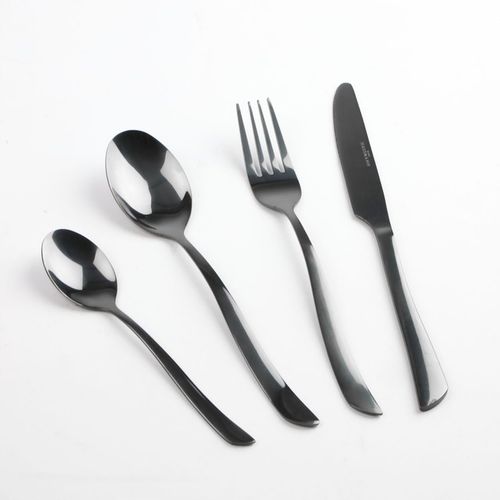 ZESTAW SZTUĆCÓW 16 el komplet sztućce pudełko proste nowoczesne czarne na Arena.pl