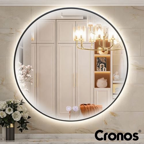 Lustro podgrzewane Cronos okrągłe 70cm Black na Arena.pl