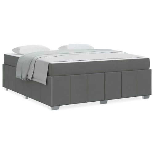 Ramka łóżka z materacem ciemno szary 180 x 200 cm tkanina na Arena.pl