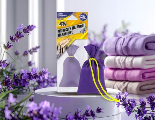 LAWENDOWY WORECZEK NA MOLE UBRANIOWE ODZIEŻOWE NO PEST x5 DŁUGIE na Arena.pl