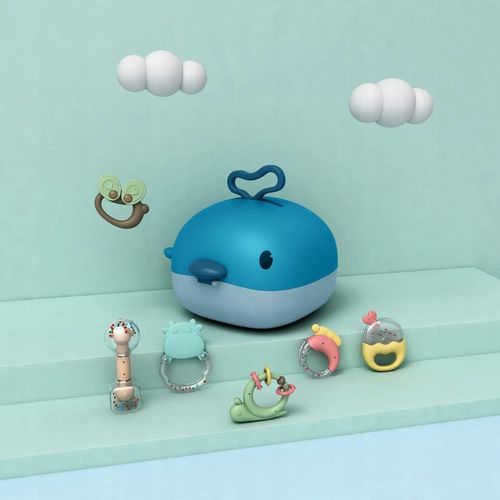 Zestaw Grzechotek Dla Niemowląt Gryzaki Walizka Wieloryb Kuferek Ząbkowanie na Arena.pl