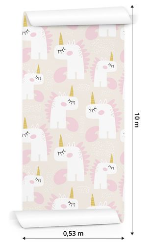 Tapeta Dla Dzieci - Śpiące Jednorożce - Styl Skandynawski na Arena.pl