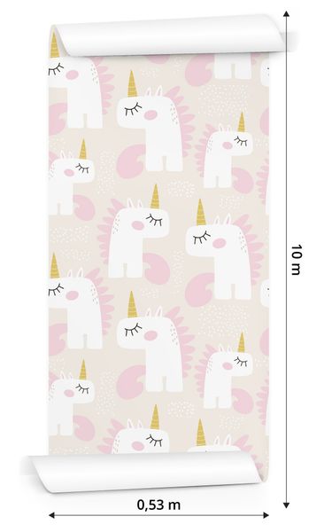 Tapeta Dla Dzieci - Śpiące Jednorożce - Styl Skandynawski zdjęcie 3