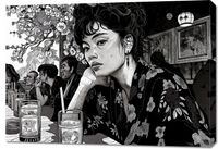 Obraz 100x70cm Czarne Kimono