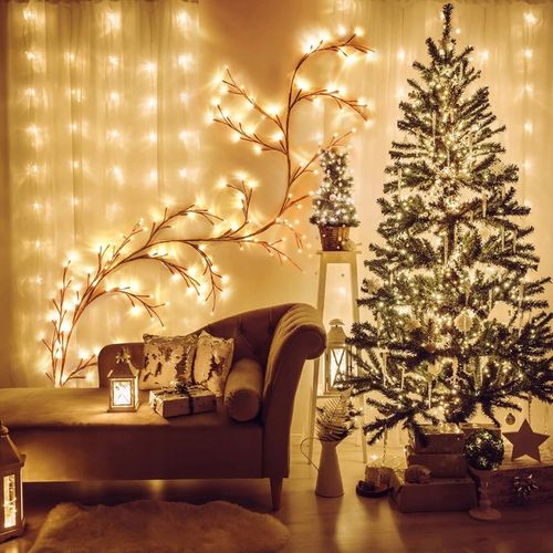 Dekoracja LED W Kształcie Gałęzi, Łańcuch Świetlny Z Gałązkami Wierzby na Arena.pl