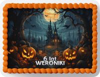PROSTOKĄTNY OPŁATEK NA TORT A4 20x29CM - HALLOWEEN + IMIĘ