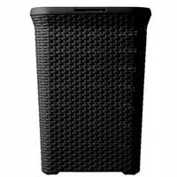 CURVER RATTAN STYLE KOSZ ŁAZIENKOWY NA PRANIE BIELIZNE UBRANIA 60L CZARNY