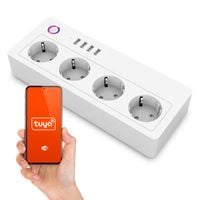 Inteligentna Listwa Zasilająca Smart Wifi Tuya Pomiar 4x USB