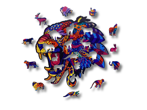 Puzzle Drewniane dla dzieci Tygrys 2 Tiger 2 w pudełku drewnianym na Arena.pl