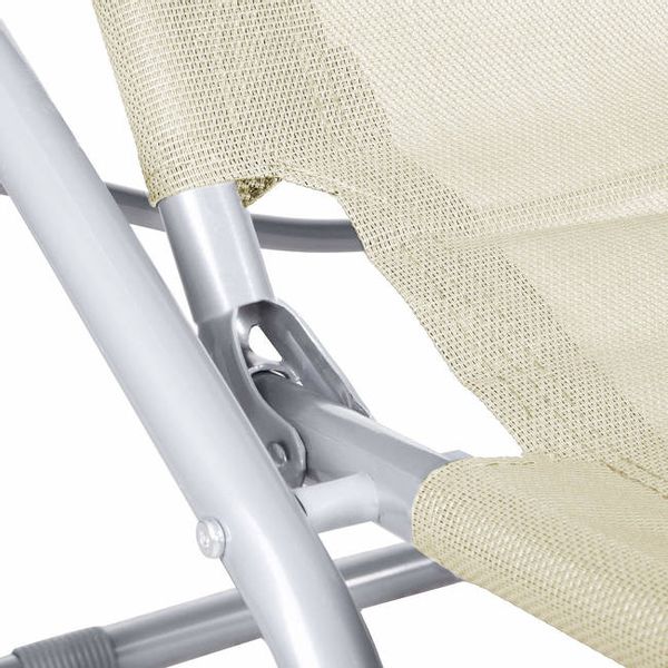 Leżak grawitacyjny ogrodowy beżowy zero gravity zdjęcie 5