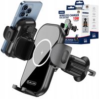 Uchwyt Samochodowy z Ładowaniem Bezprzewodowym Indukcyjny 15W Obrotowy