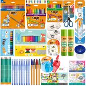 BIC MEGA ZESTAW WYPRAWKA SZKOLNA DO SZKOŁY XXL DŁUGOPIS OŁÓWEK KREDKI