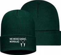 Czapka zimowa TWÓJ WŁASNY HAFT LOGO NAPIS GRAFIKA NIE MOGĘ GADAĆ MORSUJE