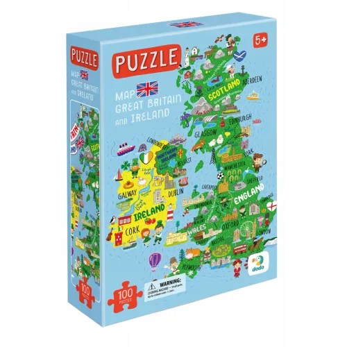 Puzzle 100 elementów. Mapa Wielkiej Brytanii i Irlandii na Arena.pl