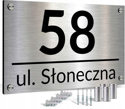 Tabliczka z numerem na dom tablica adresowa aluminiowa numer domu dystanse na Arena.pl