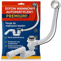 SYFON WANNOWY AUTOMATYCZNY Z POKRĘTŁEM CHROMOWANY CHROM DO WANNY