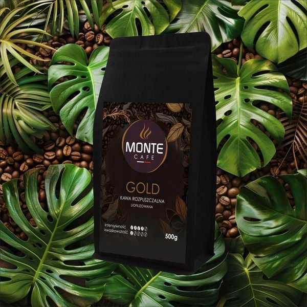KAWA ROZPUSZCZALNA DO DOMU FIRMY GOLD 500G MONTE CAFE LIOFILIZOWANA 0,5 KG zdjęcie 5