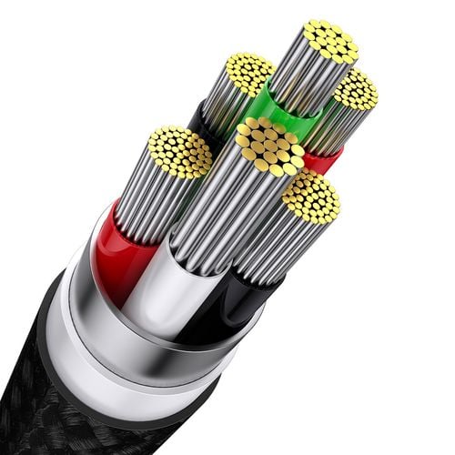 kabel przewód 3w1 usb do usb-c / iphone lightning / micro usb 1.2m - czarny na Arena.pl